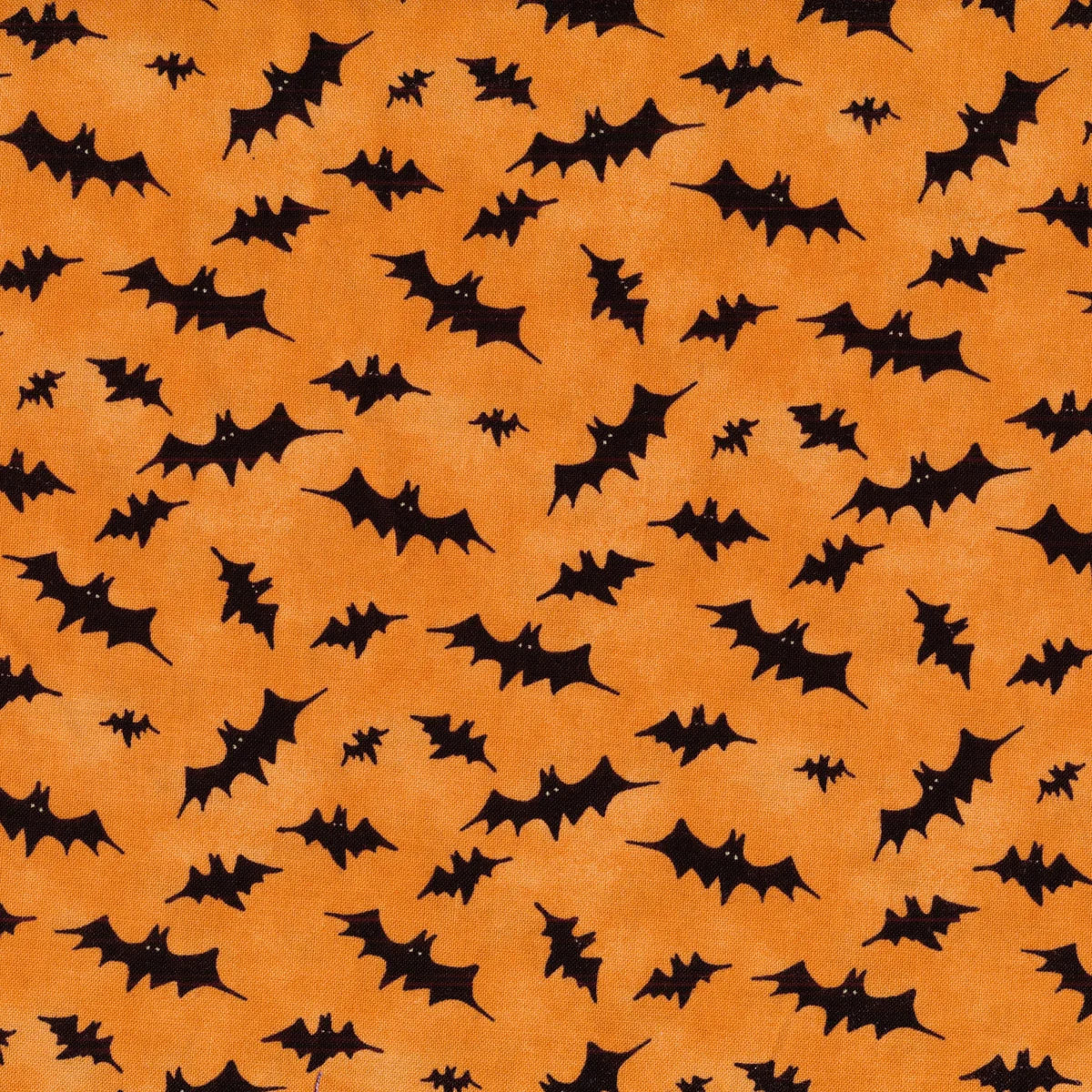 The Boo Crew Tossed Bats Orange Susan Winget Wilmington Prints Cotton Fabric