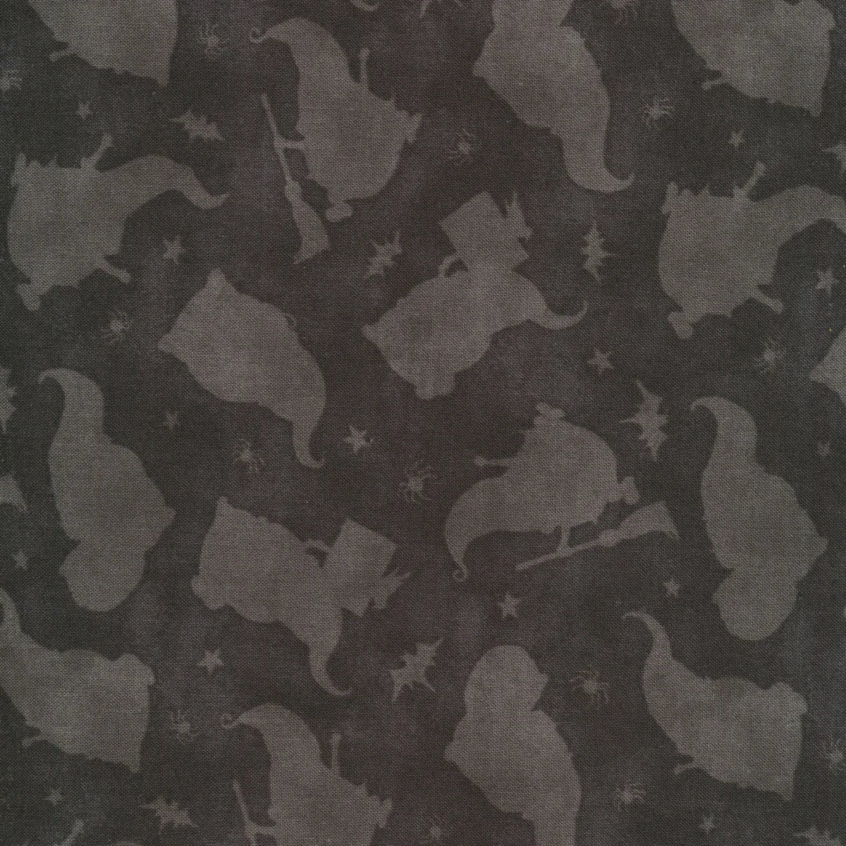 The Boo Crew Tossed Tonal Gnomes Black Susan Winget Wilmington Prints Cotton Fabric
