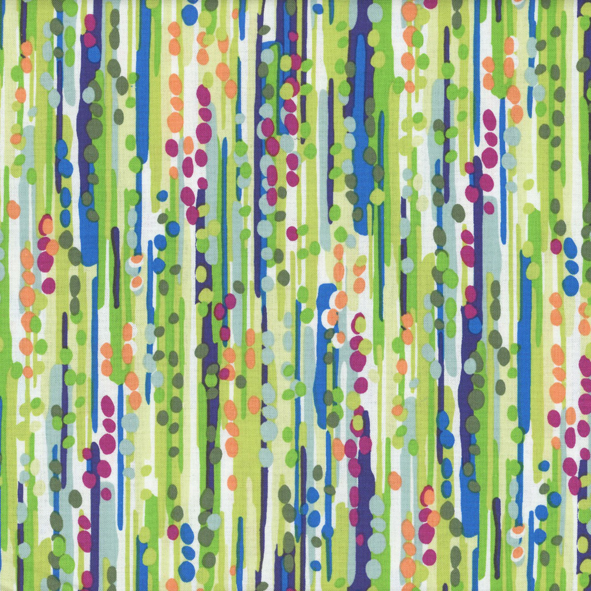 The Language of Color Paint Dabs Green Chelsea DesignWorks Studio E Cotton Fabric
