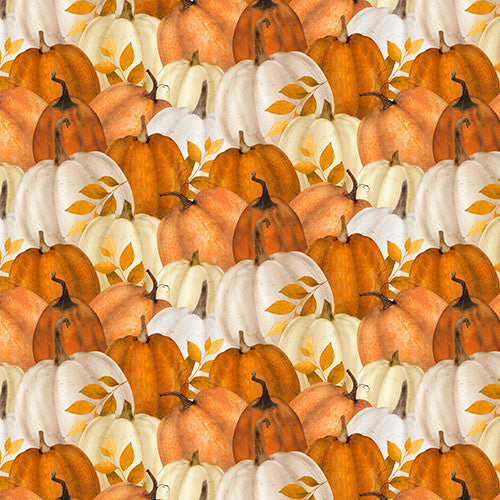 The Pick of the Patch Packed Pumpkins Multi Beth Albert 3 Wishes Cotton Fabric 3W-20868-MLT
