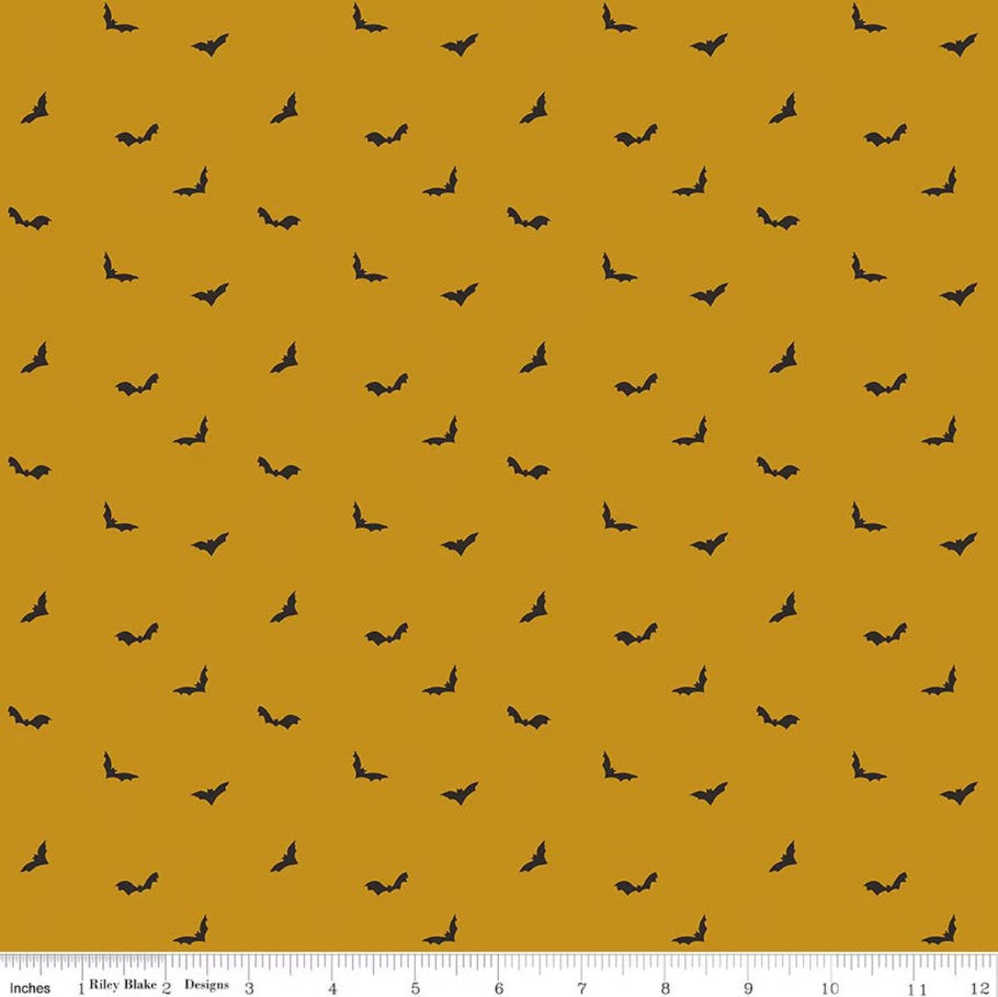 The Apothecary Batwings Gold Amber Elliot Riley Blake Designs Cotton Fabric RB-C17554-GOLD | US Fabric Shop