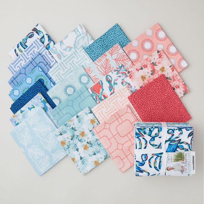 The Coastal Collection 10" Squares 42 pcs designed by Craig Conover for Robert Kaufman 100% Cotton Quilting Fabric RK-TEN-1458-42