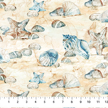The Great Outdoors Coastal Blue Multi Deborah Edwards and Melanie Samra Northcott Fabrics Cotton Fabric NC-DP28452-44