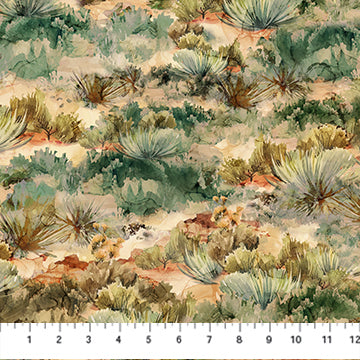 The Great Outdoors Desert Rust Multi Deborah Edwards and Melanie Samra Northcott Fabrics Cotton Fabric NC-DP28449-37