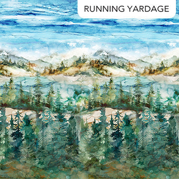 The Great Outdoors Mountain Ombre Teal Multi Deborah Edwards and Melanie Samra Northcott Fabrics Cotton Fabric NC-DP28453-64