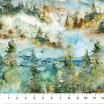 The Great Outdoors Mountain Teal Multi Deborah Edwards and Melanie Samra Northcott Fabrics Cotton Fabric NC-DP28454-64