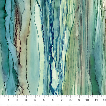 The Great Outdoors Texture Teal Multi Deborah Edwards and Melanie Samra Northcott Fabrics Cotton Fabric NC-DP28450-64