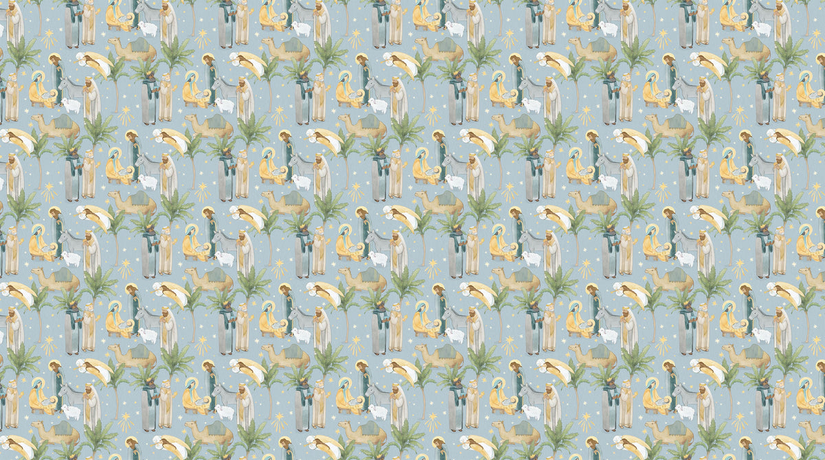 The Nativity Scenic Blue Multi Northcott Cotton Fabric NC-DP28992-42 | US Fabric Shop