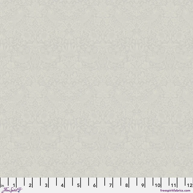 The Trellis Palette Tonal Strawberry Thief Farringdon Grey The Original Morris & Co. Free Spirit Cotton Fabric FS-PWWM153.FARRINGDONGREY