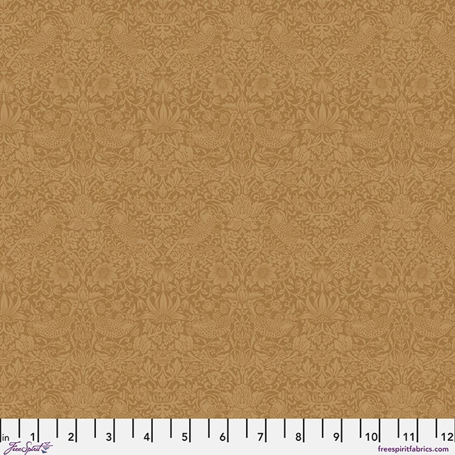 The Trellis Palette Tonal Strawberry Thief Sussex Rush The Original Morris & Co. Free Spirit Cotton Fabric FS-PWWM153.SUSSEXRUSH
