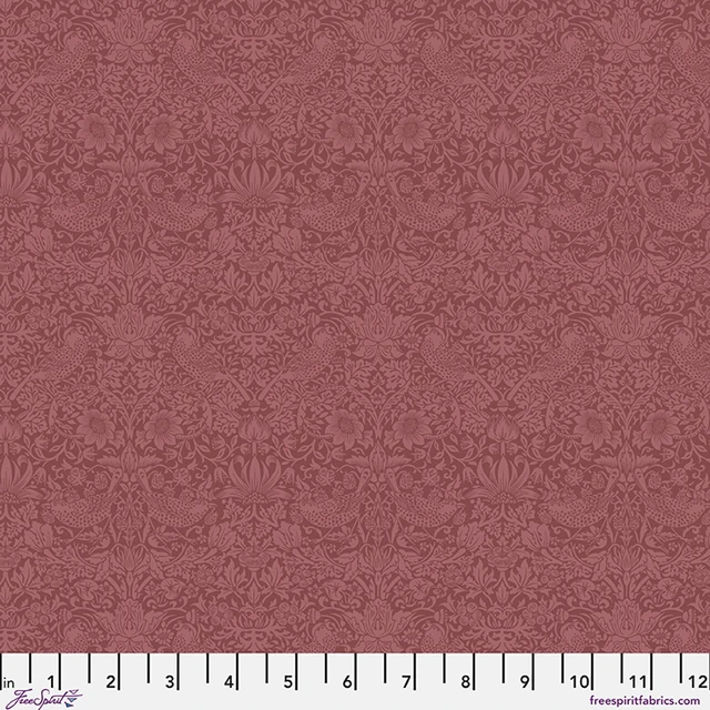 The Trellis Palette Tonal Strawberry Thief Wardle Wine The Original Morris & Co. Free Spirit Cotton Fabric FS-PWWM153.WARDLEWINE