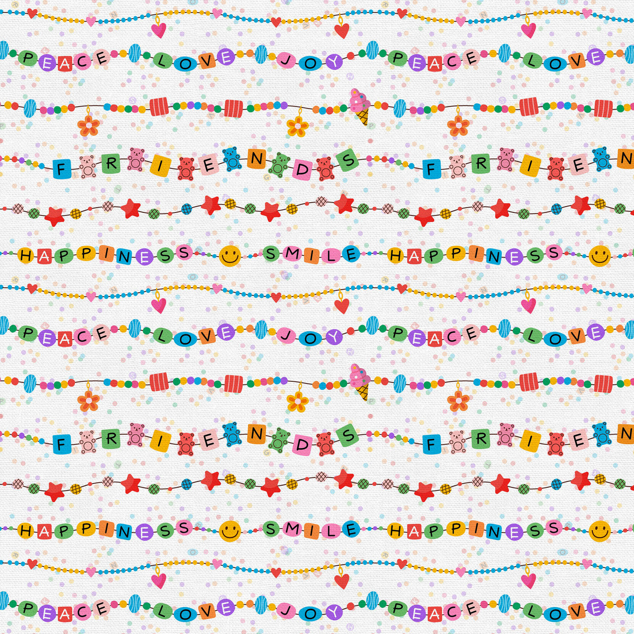 Thread of Friendship Forever Friends White Cream Paintbrush Studio Cotton Fabric PBS-120-24990