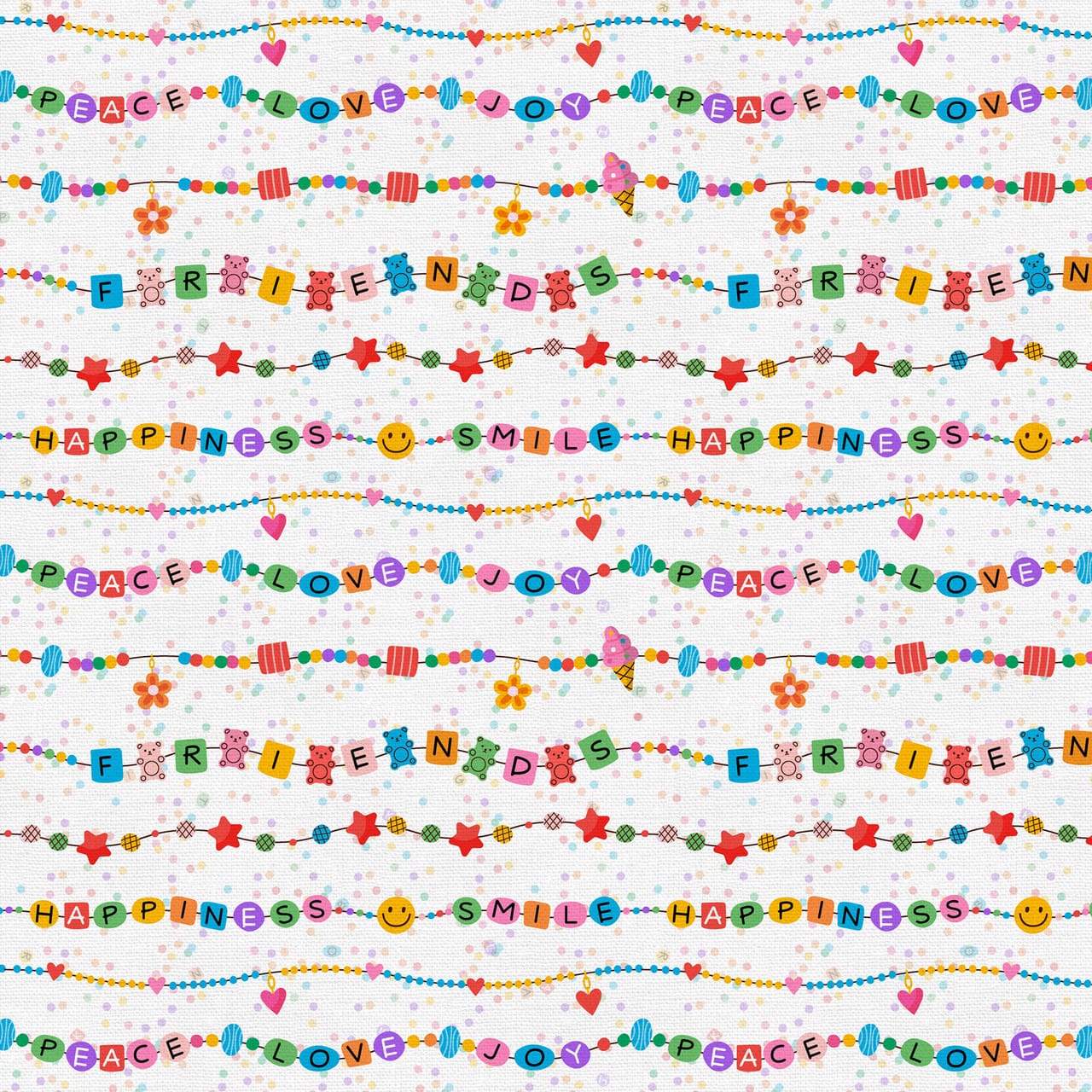Thread of Friendship Forever Friends White Cream Paintbrush Studio Cotton Fabric PBS-120-24990 | US Fabric Shop