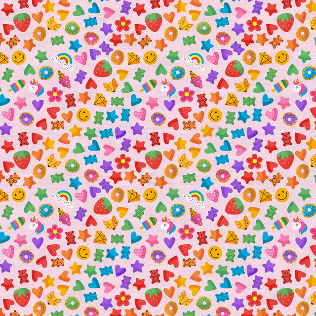 Thread of Friendship Rainbow Beads Pink Paintbrush Studio Cotton Fabric PBS-120-24994
