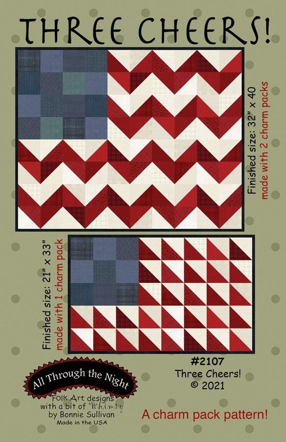 Three Cheers Quilt Pattern Booklet Bonnie Sullivan All Through the Night