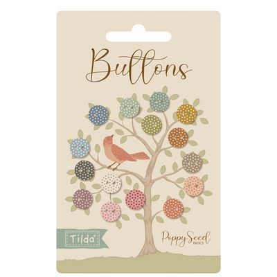 Tilda Poppy Seed Buttons .35" (9mm) 15 pcs TIL-400078