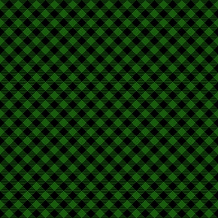 Timber Gnomes Tree Farm Buffalo Check Green and Black Shelly Comiskey Henry Glass Cotton Fabric