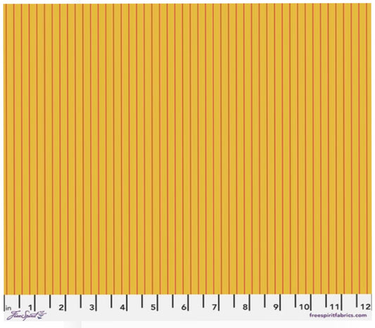 Tiny Stripes Sunrise Gold Red Tula Pink Free Spirit Cotton Fabric