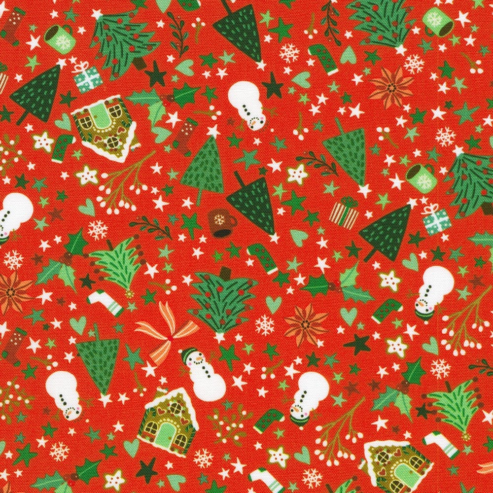 Tiny Tidings Christmas Toss Red Robert Kaufman Cotton Fabric RK-SRKD-23906-105 | US Fabric Shop