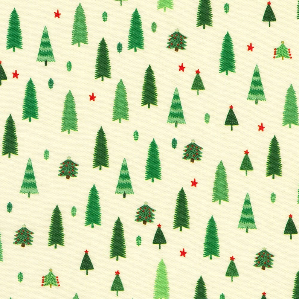 Tiny Tidings Christmas Tree Natural Cream Robert Kaufman Cotton Fabric RK-SRKD-23910-14 | US Fabric Shop