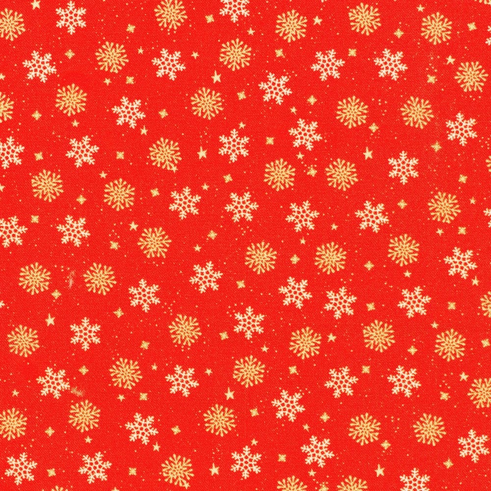 Tiny Tidings Snowflakes Red Robert Kaufman Cotton Fabric RK-SRKD-23911-3 | US Fabric Shop