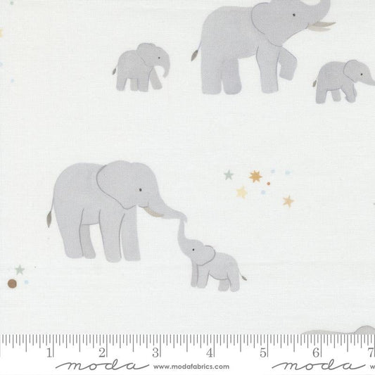 To The Moon And Back Elephant Baby Novelty Dove Multi Paper + Cloth Moda Cotton Fabric MD-25900-11