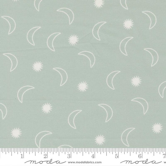 To The Moon And Back Moon and Stars Blenders Grass Light Green Paper + Cloth Moda Cotton Fabric MD-25904-15