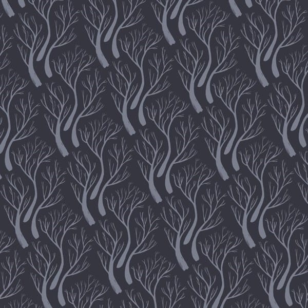 Toil & Trouble Trees Graphite Rae Ritchie Dear Stella Cotton Fabric DS-STELLA-SRR1819-GRAPHITE | US Fabric Shop