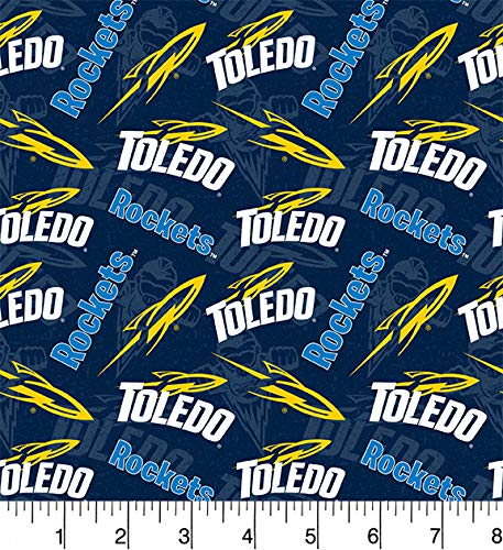Toledo Rockets NCAA College Tone on Tone Sykel Cotton Fabric TOL-1178