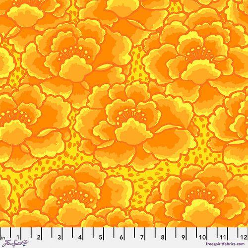 Tonal Floral Gold February 2023 Kaffe Fassett Collective Free Spirit Cotton fabric FS-PWGP197.GOLD