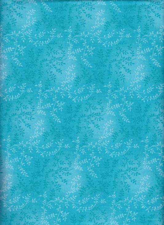 Tonal Vineyard 108" Wide Back Blender Turquoise Foust Cotton Fabric FT 47603-201 Turquoise