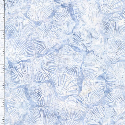 Tonga Batiks Shell Like Petals Ra Blue Timeless Treasures Cotton Batik Fabric TT-TONGA-B1063-RAIN
