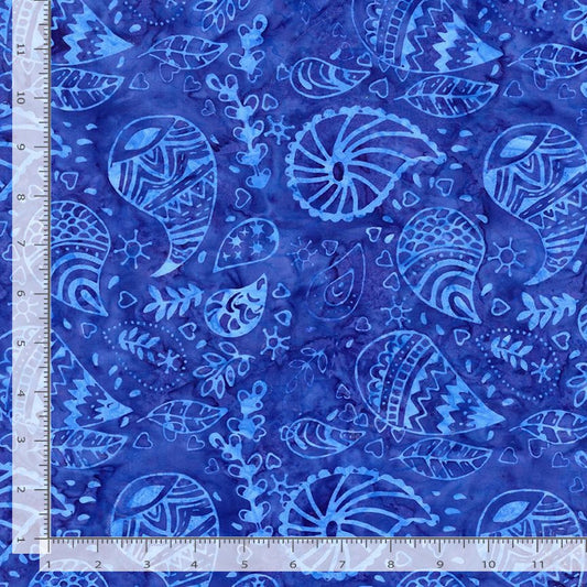 Tonga Batik Paysley Sea Timeless Treasures Cotton Fabric TT-TONGA-B3460-SEA