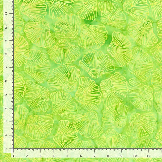 Tonga Batik Shell Petals Lime Timeless Treasures Cotton Fabric TT-TONGA-B1063-LIME