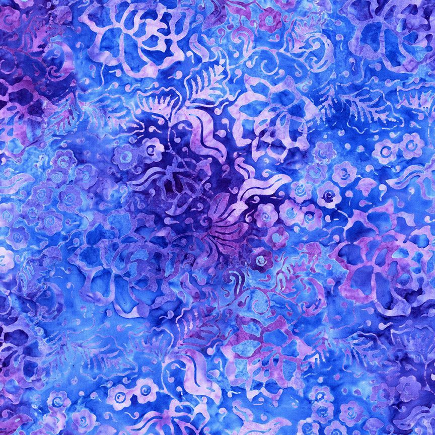 Tonga Batiks Dreamer Tropical Flowers and Leaves Fantasy Timeless Treasures Cotton Fabric TT-Tonga-B1764-FANTASY