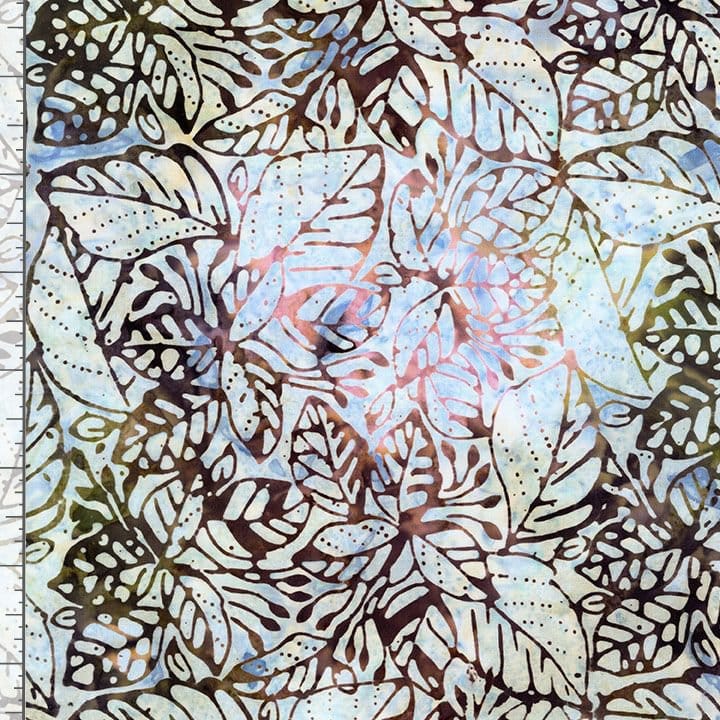 Tonga Batiks Jungle Leaves Storm Timeless Treasures Cotton Batik Fabric TT-TONGA-B8213-STORM | US Fabric Shop