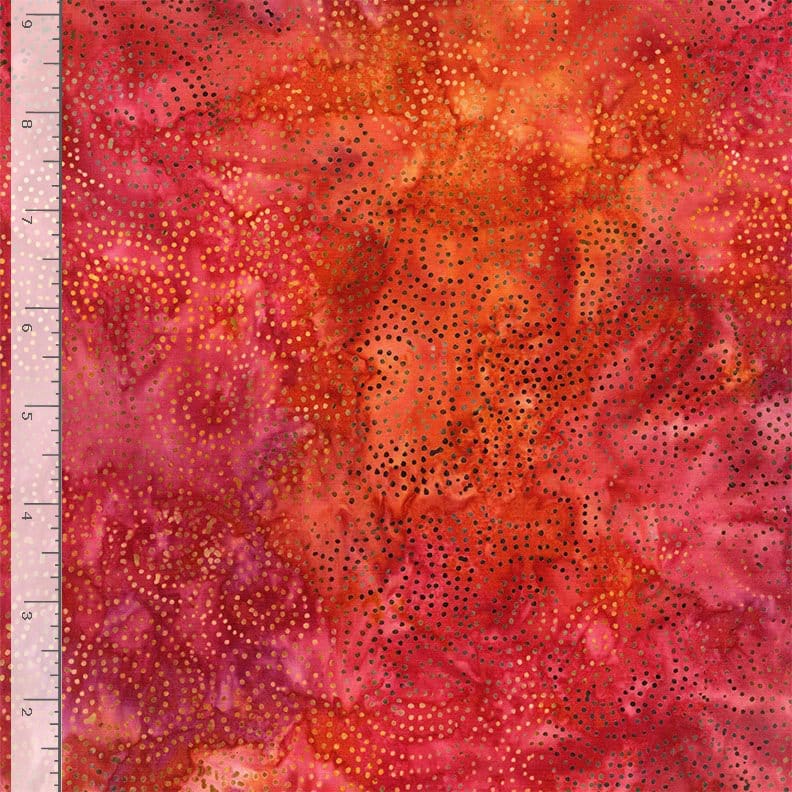 Tonga Forest Floor Cosmic Sky Flame Red Orange Wing and A Prayer Design Timeless Treasures Cotton Batik Fabric TT-TONGA-B9534-FLAME | US Fabric Shop