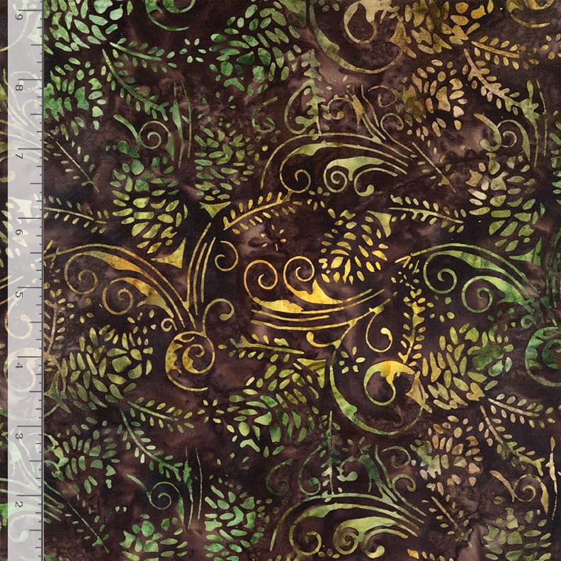 Tonga Forest Floor Pine Cone Forest Green Brown Wing and A Prayer Design Timeless Treasures Cotton Batik Fabric TT-TONGA-B5043-FOREST | US Fabric Shop