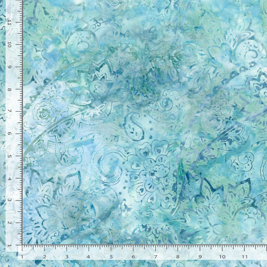 Tonga Juniper Fashion Floral Lagoon Timeless Treasures Cotton Fabric TT-TONGA-B4382-LAGOON