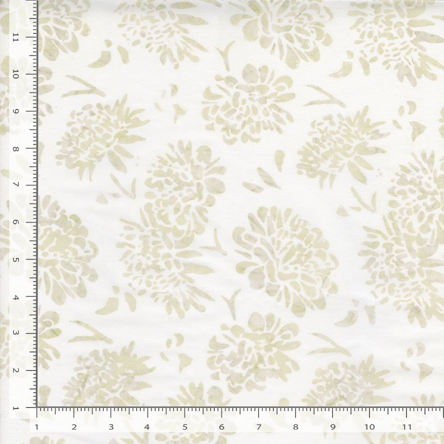 Tonga Linen BATIK Tossed Flowers Ivory Cream Timeless Treasures Cotton BATIK Fabric TT-TONGA-B3062-SNOW