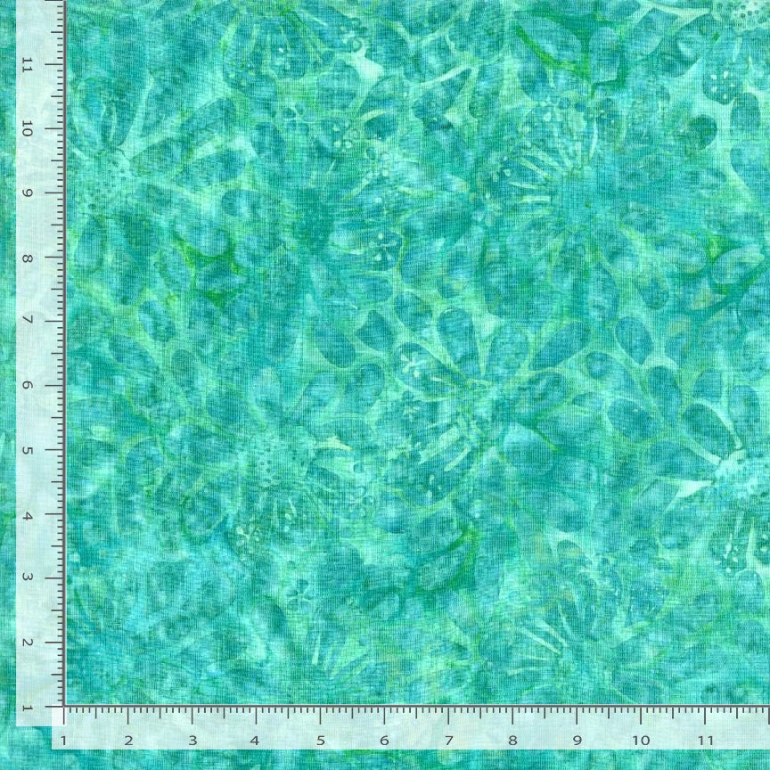 Tonga Mermaid BATIK Large Sunflowers Aqua Green Timeless Treasures Cotton Batik Fabric TT-B8766-EMERALD