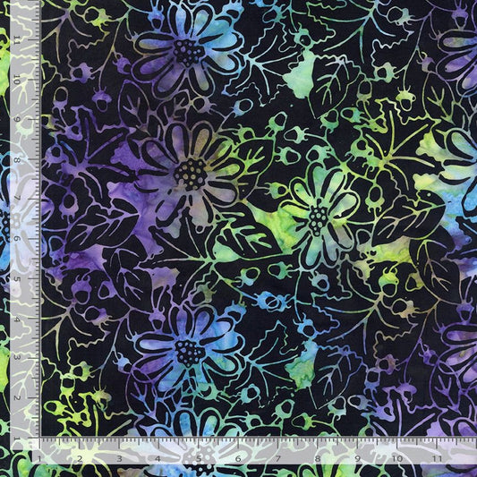 Tonga Royalty Water Painted Floral Jewel Timeless Treasures Cotton Fabric TT-TONGA-B3064-JEWEL