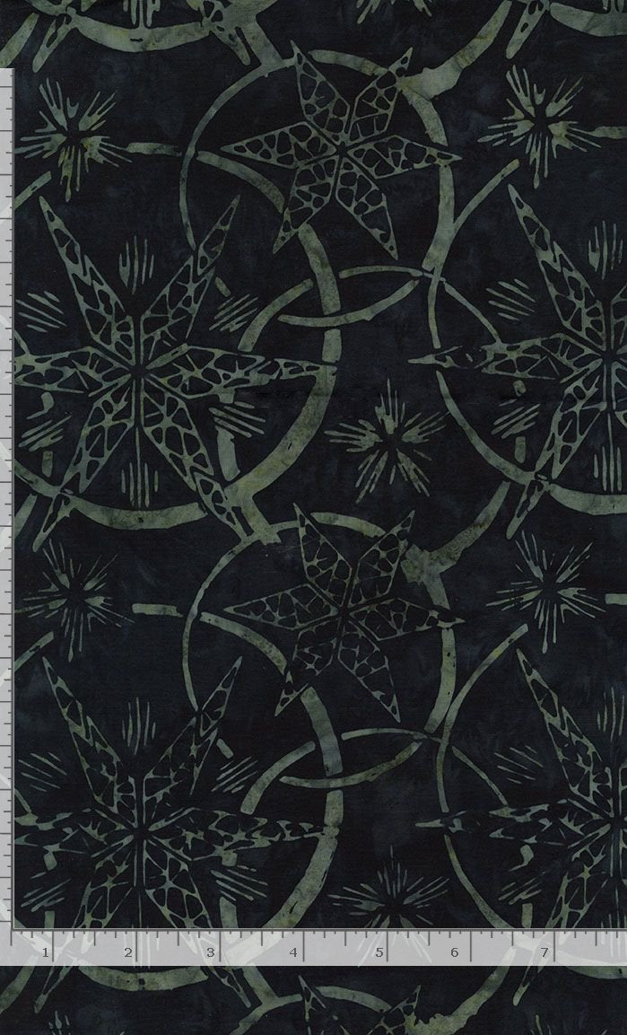 Tonga Traditions Sonic Stars Rings Black Judy and Judel Niemeyer Timeless Treasures Cotton Batik Fabric TT-TONGA-B8788-BLACK