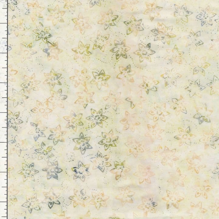 Tonga Wallflowers Daffodil Lichen Beige Timeless Treasures Cotton Batik Fabric TT-TONGA-B6170-LICHEN | US Fabric Shop