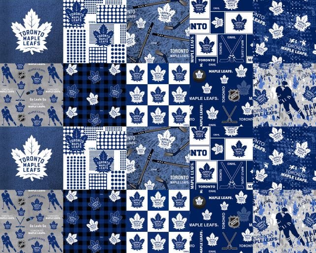 Toronto Maple Leafs NHL Hockey Cheater Quilt Sykel Enterprises Polyester Fleece Fabric NHL-1386-MAP | US Fabric Shop