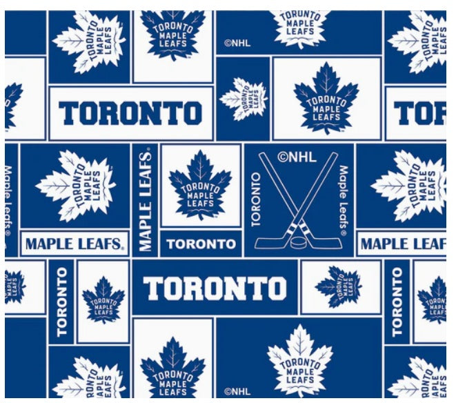 Toronto Maples NHL Hockey Geometric Sykel Enterprises Polyester FLEECE Fabric NHL-012-MAP