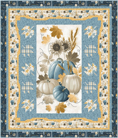 Autumn Vibes Tossed Leaves & Pumpkins Throw Sue Harvey & Sandy Boobar of Pine Tree Country Quilts Blank Quilting - FREE PROJECT