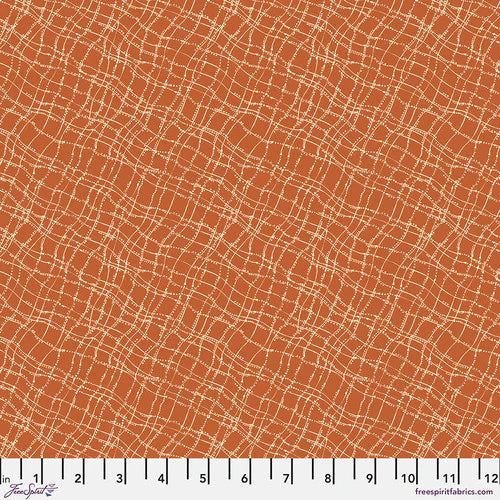 Touchstones Reflections Lines Clay Brown Shell Rummel Free Spirit Cotton Fabric FS-PWSR067.CLAY
