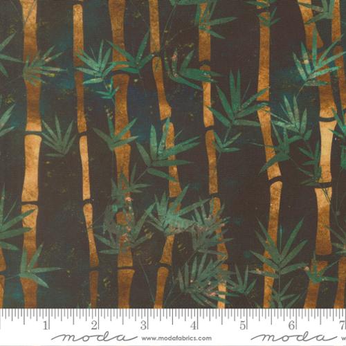 Tranquil Patina Shino Landscape and Nature Bamboo Dark Teal Debbie Maddy Moda Cotton Fabric MD-48113-14
