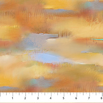 Tranquil Tides Cloud Texture Ochre Blue Tim Parker Northcott Fabrics Cotton Fabric NC-DP27615-54